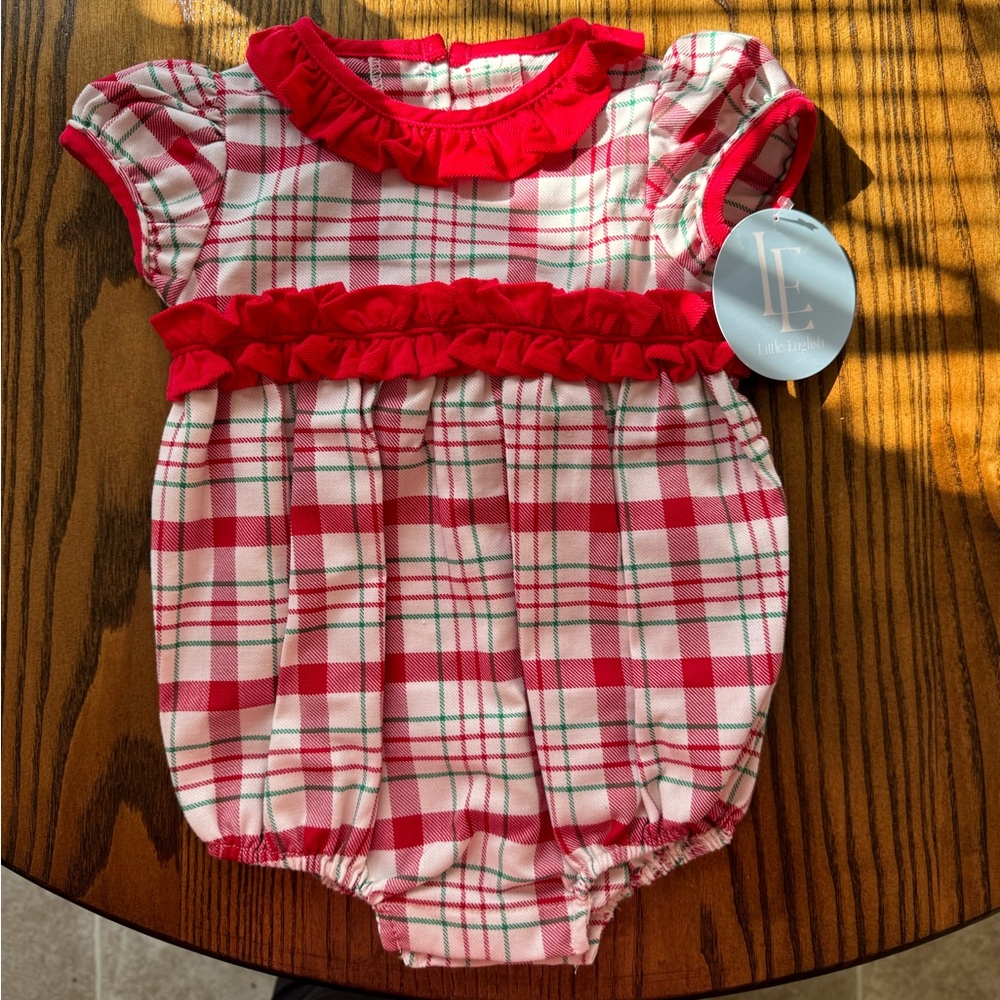 Little English Caroline Holiday Bubble Romper